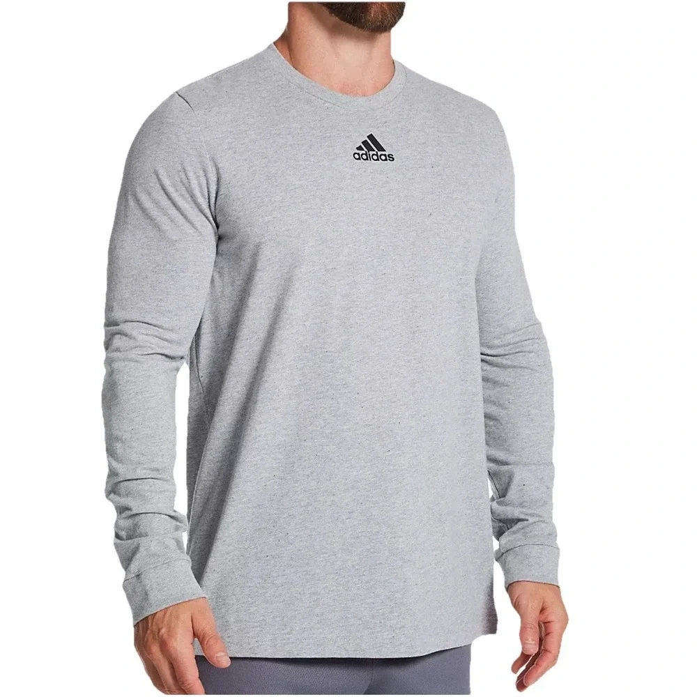 Adidas Men's Creator Long Sleeve Sports Training Shirt Gray Size L New